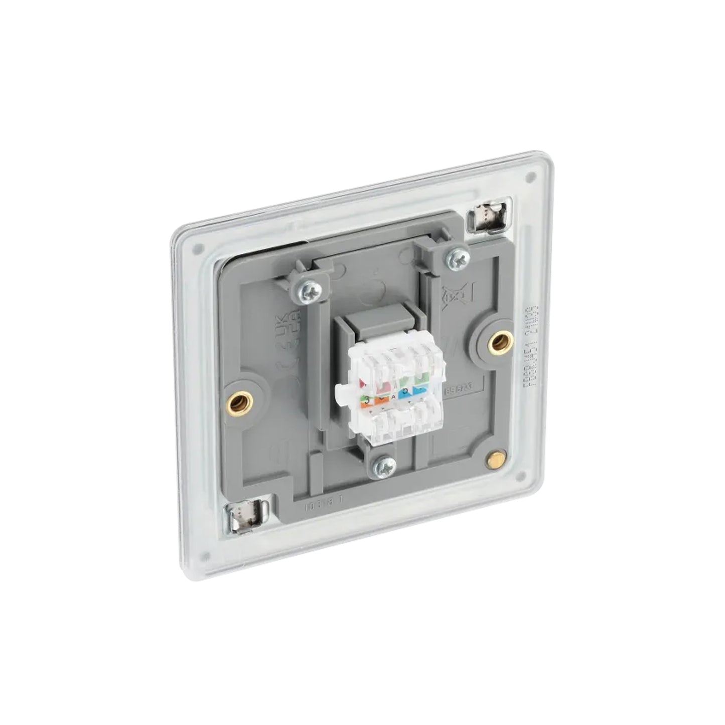 British General BG Screwless Flatplate RJ45 Cat6 Telephone Outlet (FBSRJ451)