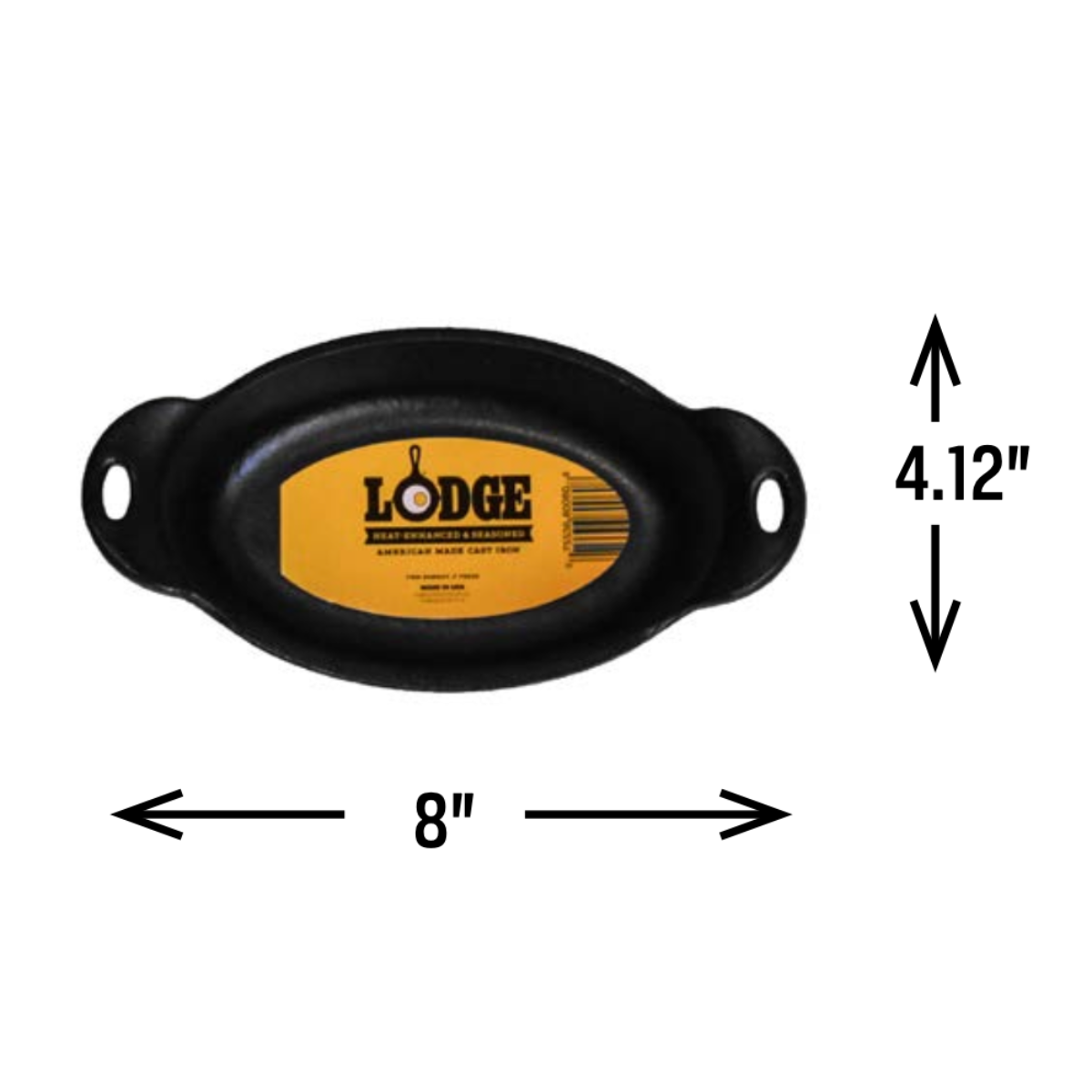 Lodge Heat-Treated 9 Ounce Oval Cast Iron Mini Server, Ready To Use (HMSOV)