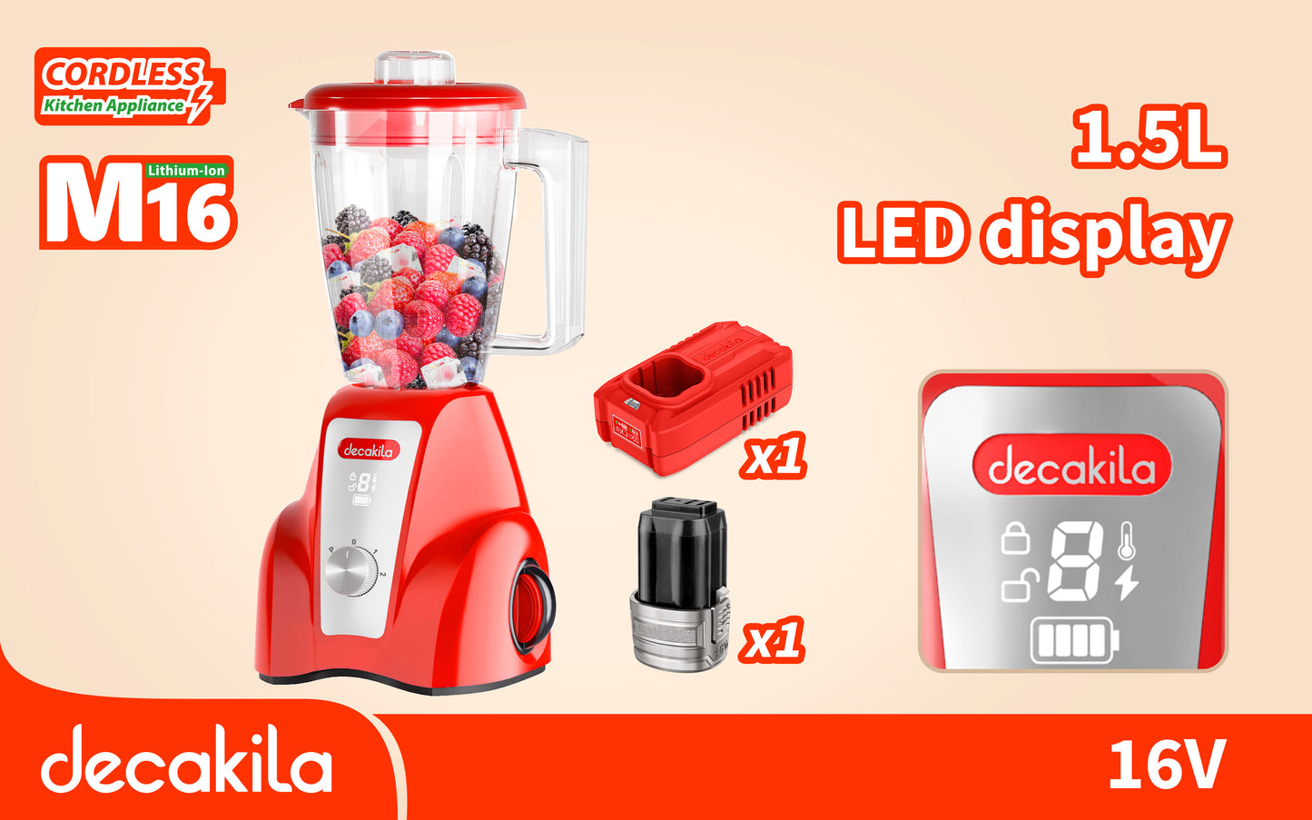 Decakila Cordless Stand Blender (KEJB051)