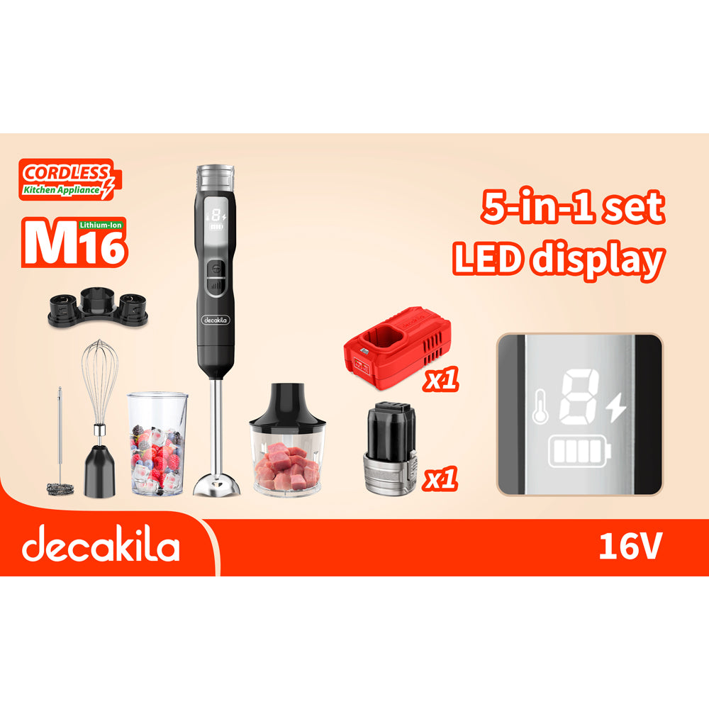 Decakila 16V SHARE Battery Series 5-In-1 Cordless Hand Blender Set (KEJB056)