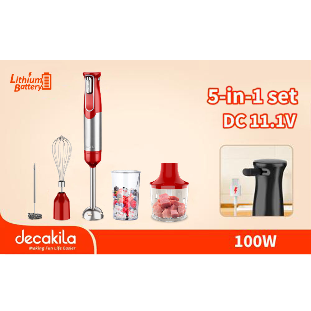 Decakila  5-in-1 Cordless Hand Blender, 100W (KMJB021R)