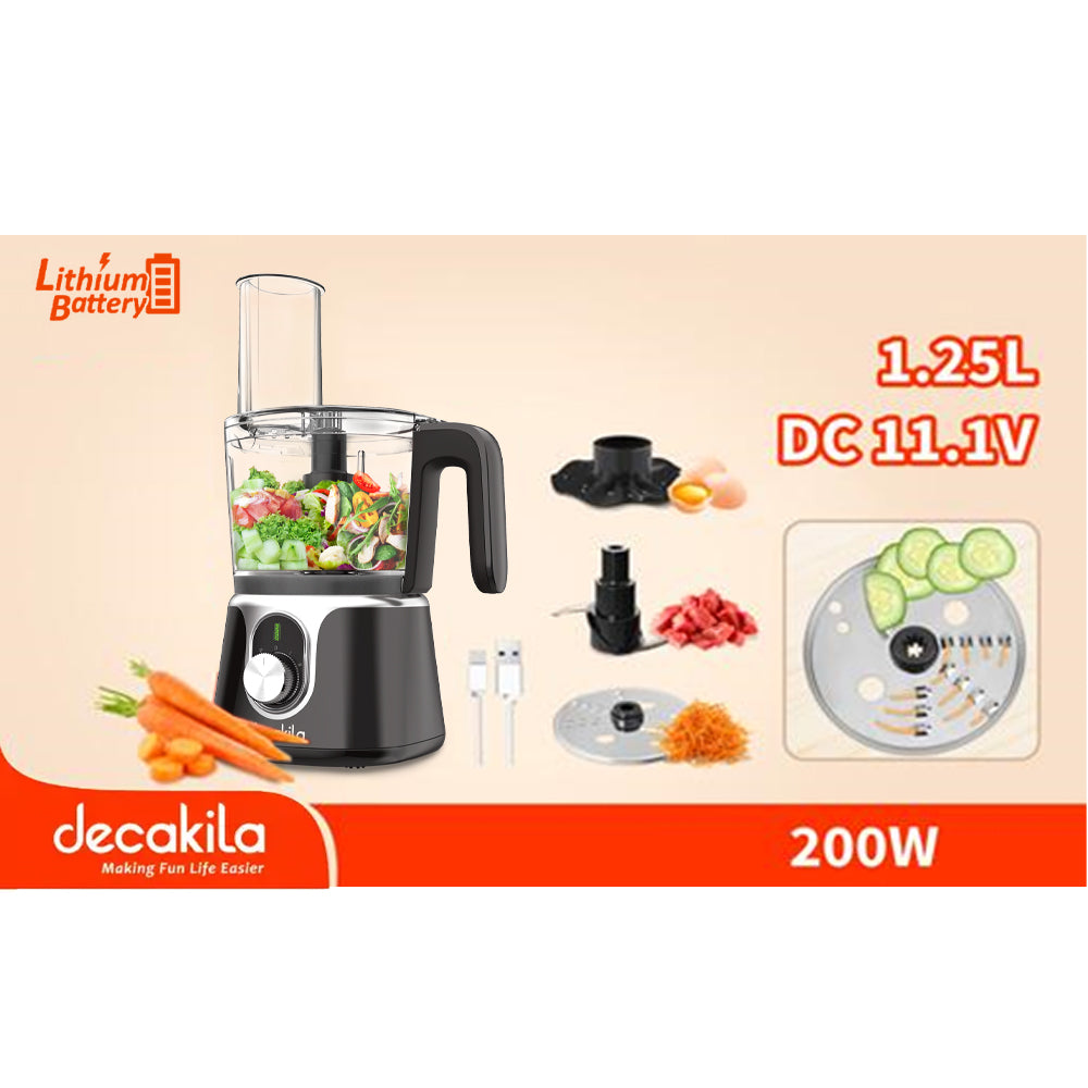 Decakila Cordless Food Processor, 200W (KMMG005B/R)