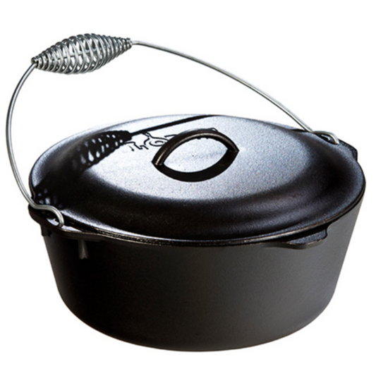 Lodge 30.4 cm 7 Quart Seasoned Cast Iron Dutch Oven With Bail Handle (L10DO3)