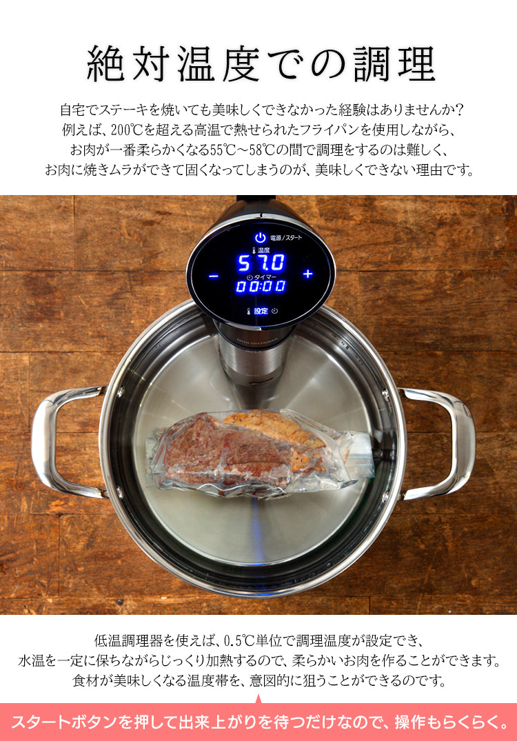 Iris Ohyama Sous Vide Low Temperature Cooker, Black (LTC-01)