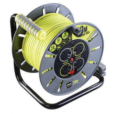 Masterplug PRO-XT Open Reel 13A 4 Socket 50M (INDUSTRIAL USE ONLY) (OLU50134SL)