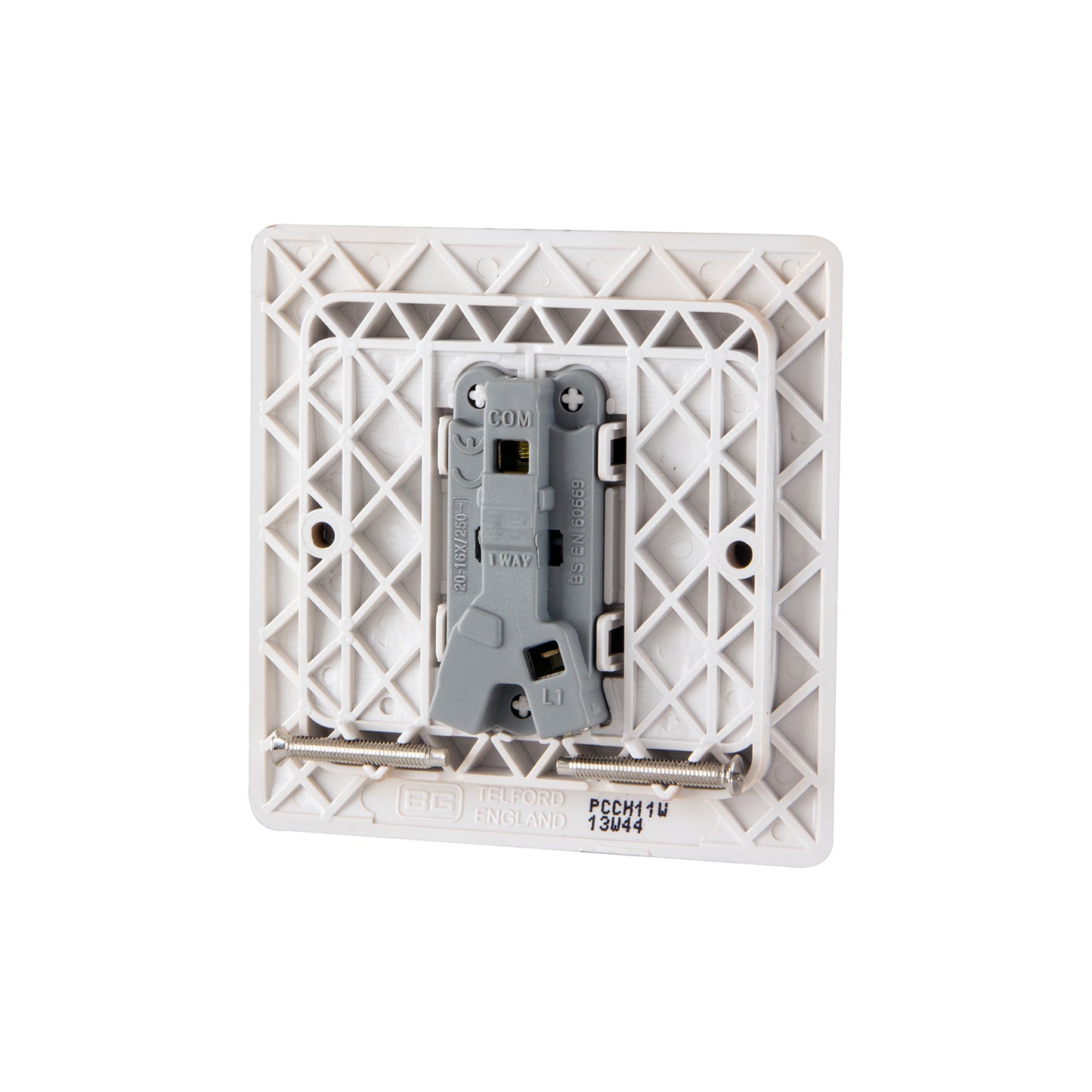 British General BG Neo Slimline 10A 1-Gang 1-Way Rocker Switch, Champagne (PCCH11W)