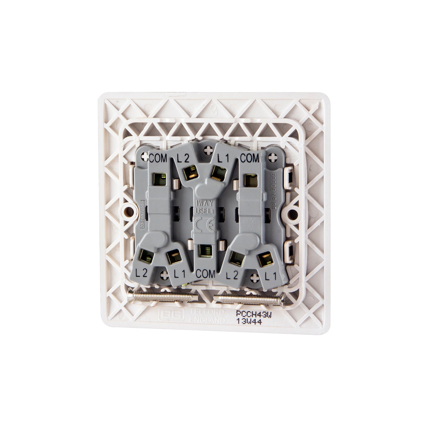 British General BG Neo Slimline 3 Gangs Mega Rocker 2-Way Switches (PCCH43W)