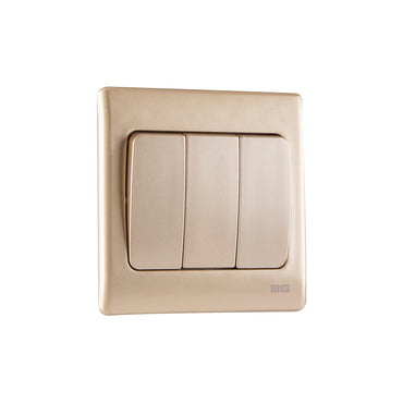 British General BG Neo Slimline 3 Gangs Mega Rocker 2-Way Switches (PCCH43W)