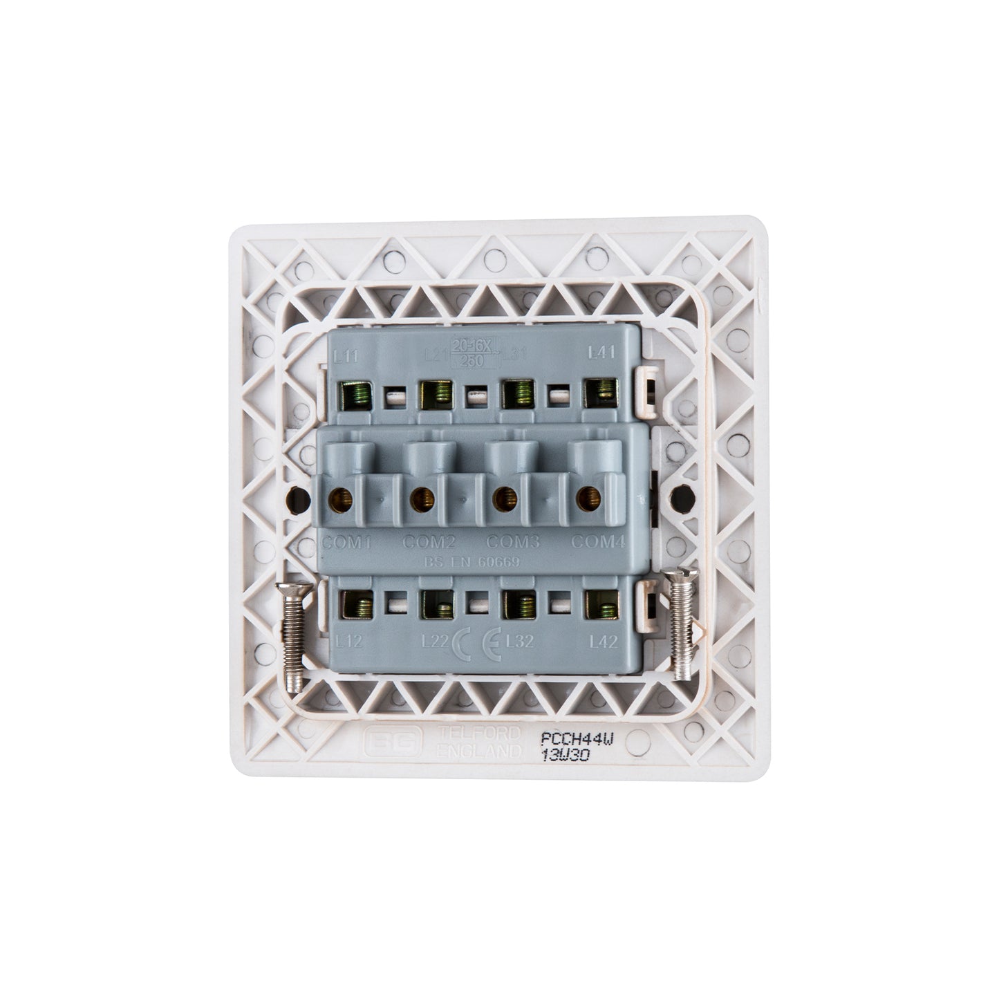 British General BG Neo Slimline 4 Mega Rocker 2-Way Switches (PCCH44W)