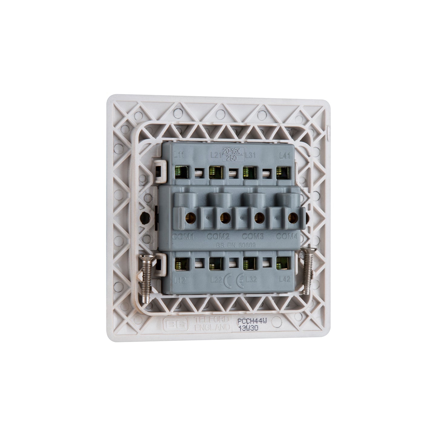 British General BG Neo Slimline 4 Mega Rocker 2-Way Switches (PCCH44W)