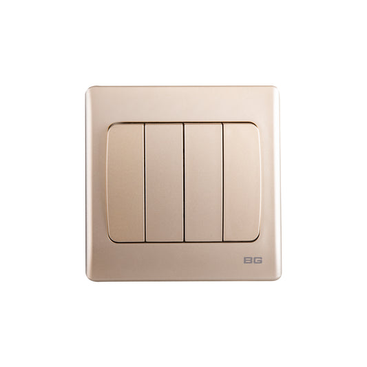 British General BG Neo Slimline 4 Mega Rocker 2-Way Switches (PCCH44W)