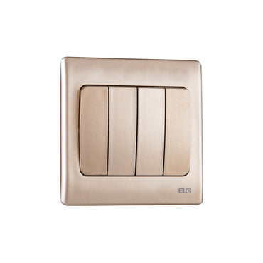 British General BG Neo Slimline 4 Mega Rocker 2-Way Switches (PCCH44W)