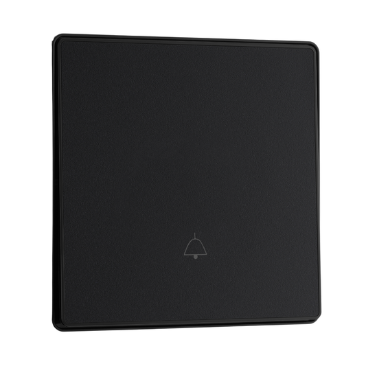 British General Evolve Mat Black Edge to Edge Bell Push Switch, 10A, 1 Way, 20Amp (PCDMB14EB)