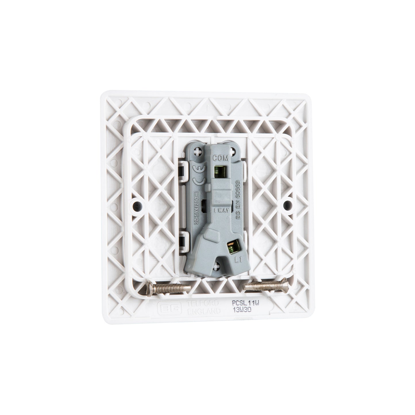 British General BG Neo Slimline 1 Mega Rocker 1-Way Switches, Silver (PCSL11W)