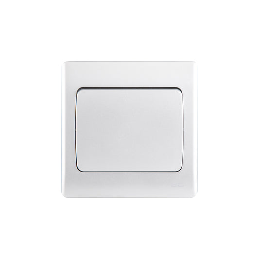 British General BG Neo Slimline 1 Mega Rocker 1-Way Switches, Silver (PCSL11W)