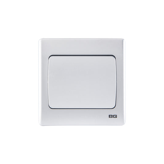 British General BG Neo Slimline 1 Mega Rocker 2-Way Switches, Silver (PCSL12W)