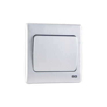 British General BG Neo Slimline 1 Mega Rocker 2-Way Switches, Silver (PCSL12W)