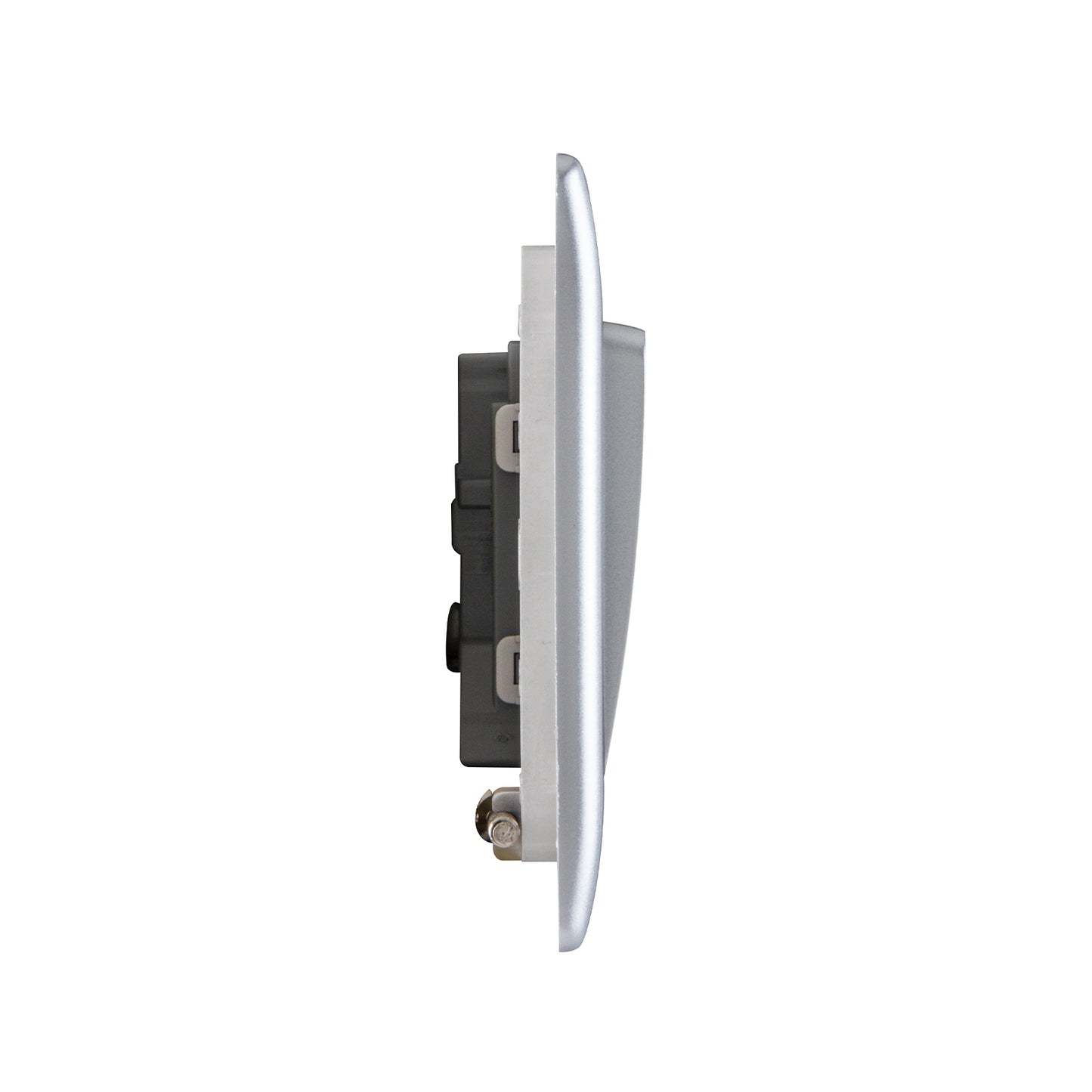 British General BG Neo Slimline 1 Mega Rocker 2-Way Switches, Silver (PCSL12W)
