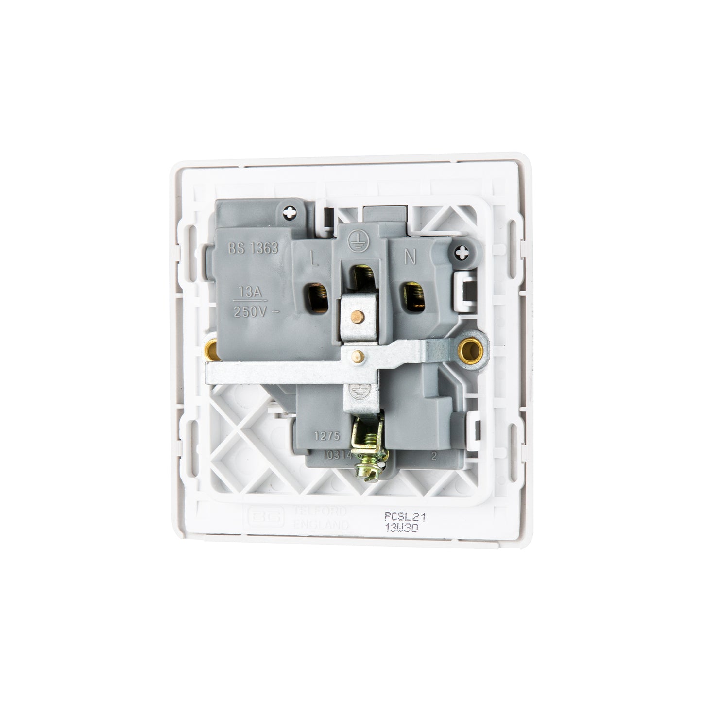 British General BG Neo Slimline Single Gang Switched Socket, Silver (PCSL21)