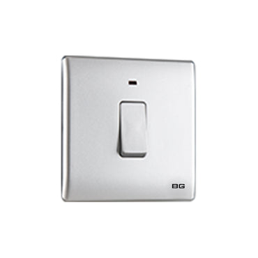 British General BG Neo Slimline 20Amp Double Pole Switch with LED, Silver (PCSL31)