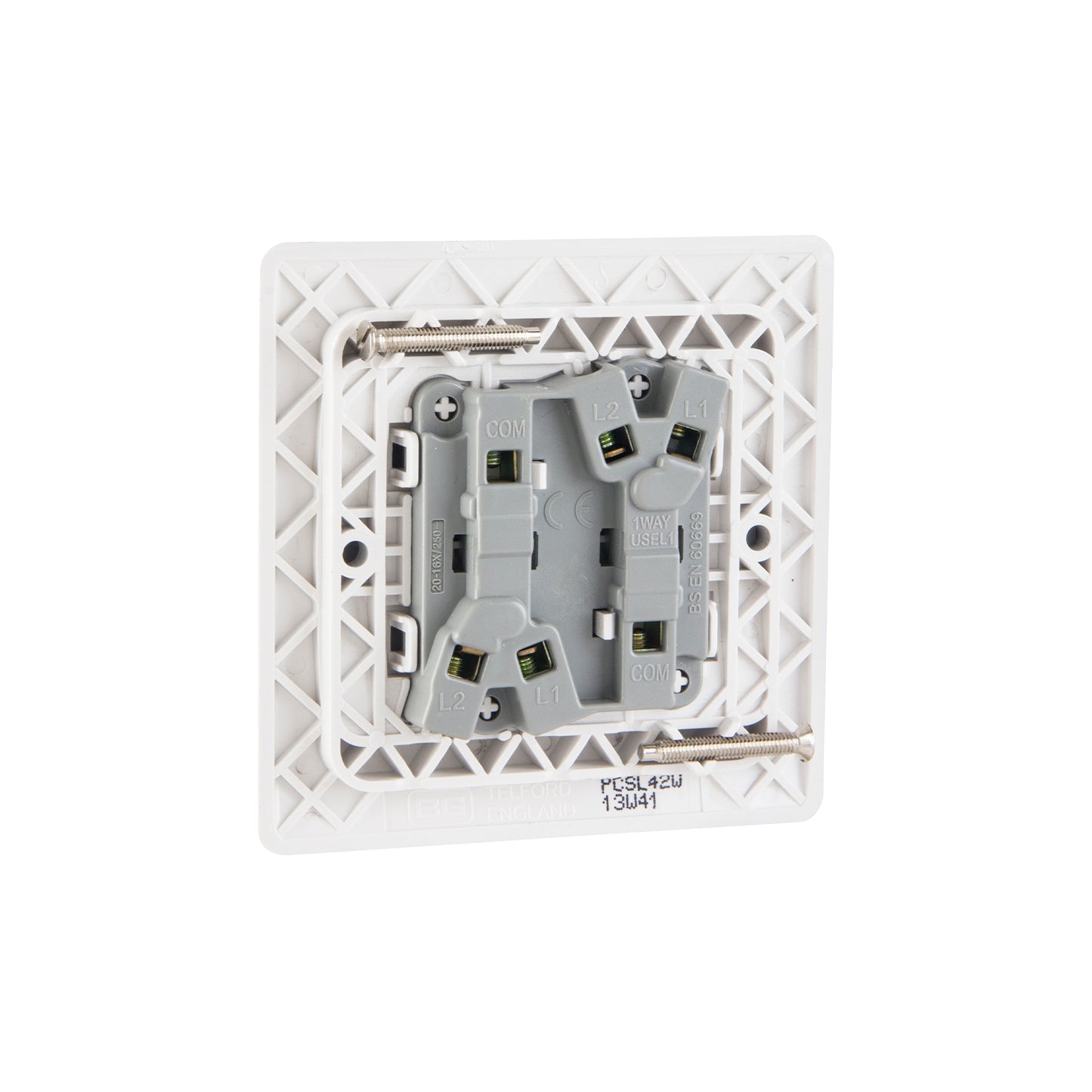 British General BG Neo Slimline 2 Mega Rocker 2-Way Switches, Silver (PCSL42W)