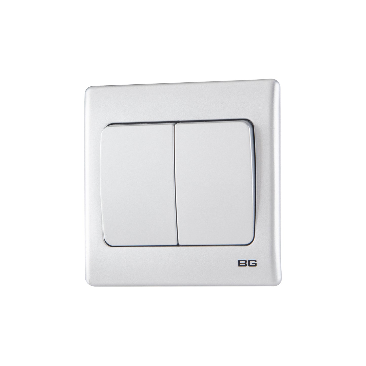 British General BG Neo Slimline 2 Mega Rocker 2-Way Switches, Silver (PCSL42W)