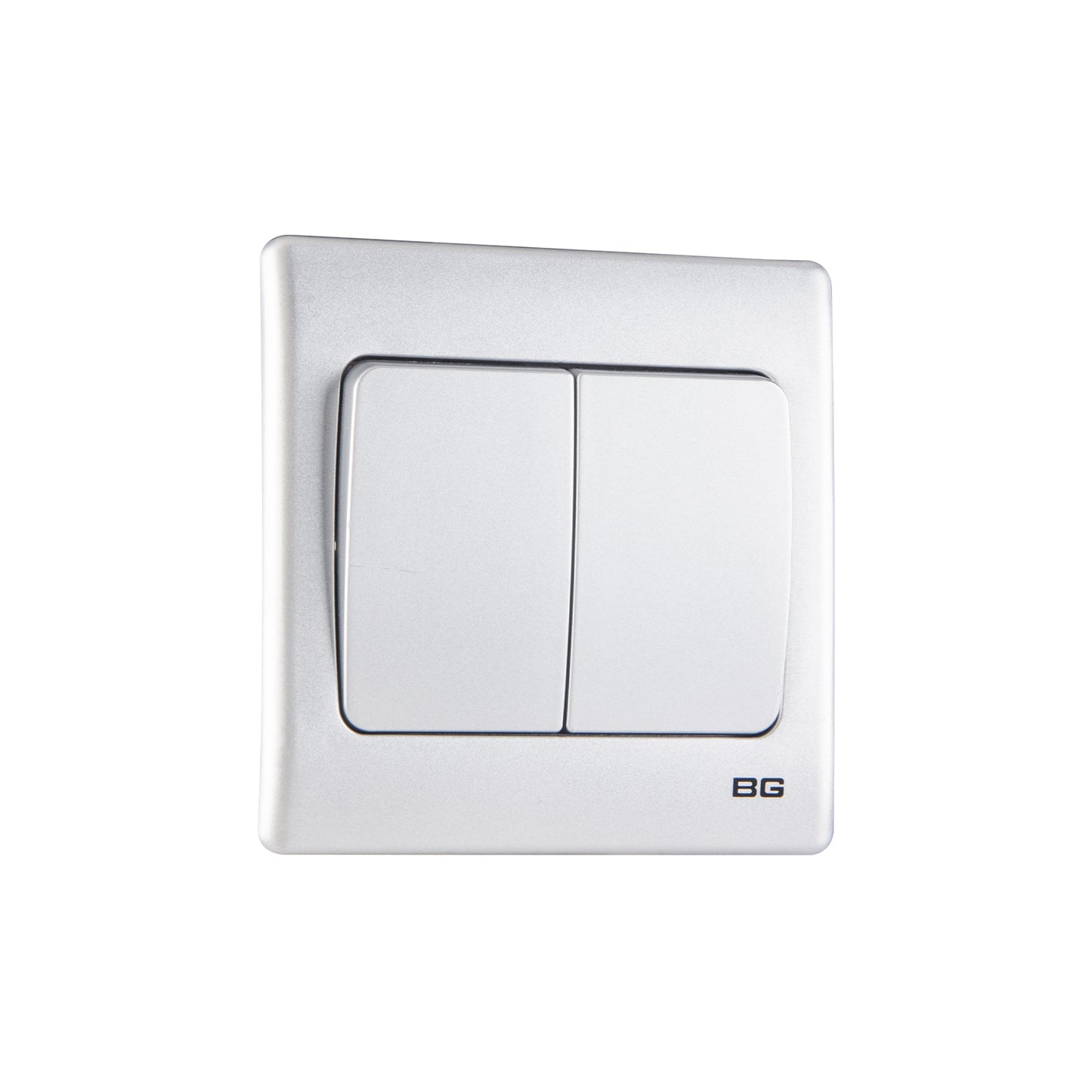British General BG Neo Slimline 2 Mega Rocker 2-Way Switches, Silver (PCSL42W)