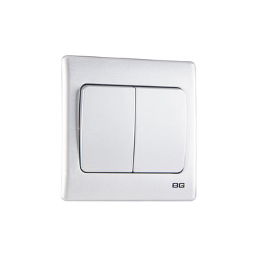 British General BG Neo Slimline 2 Mega Rocker 2-Way Switches, Silver (PCSL42W)