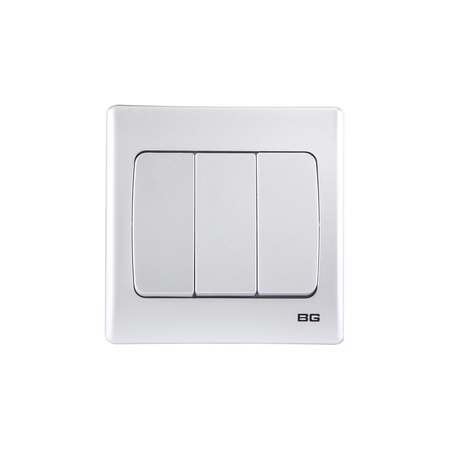 British General BG Neo Slimline 3 Mega Rocker 2-Way Switches, Silver (PCSL43W)