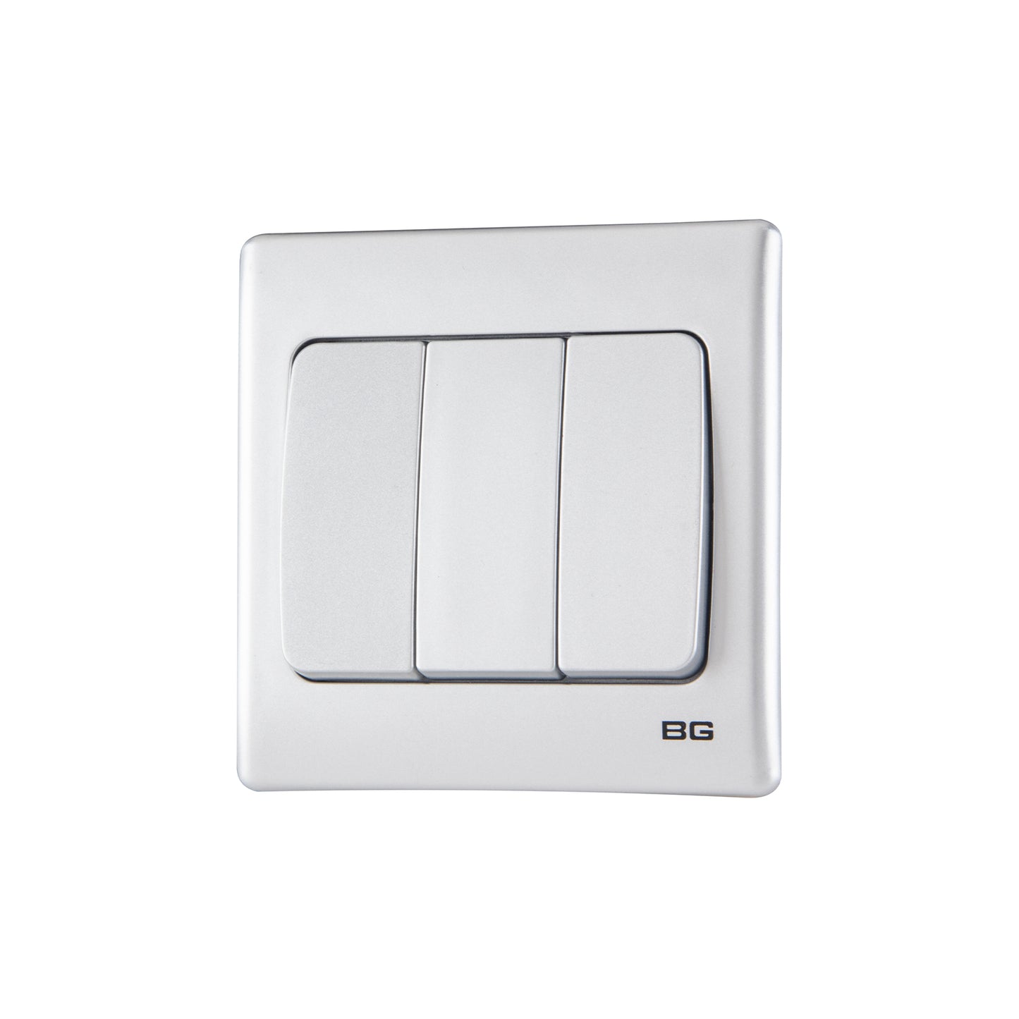 British General BG Neo Slimline 3 Mega Rocker 2-Way Switches, Silver (PCSL43W)
