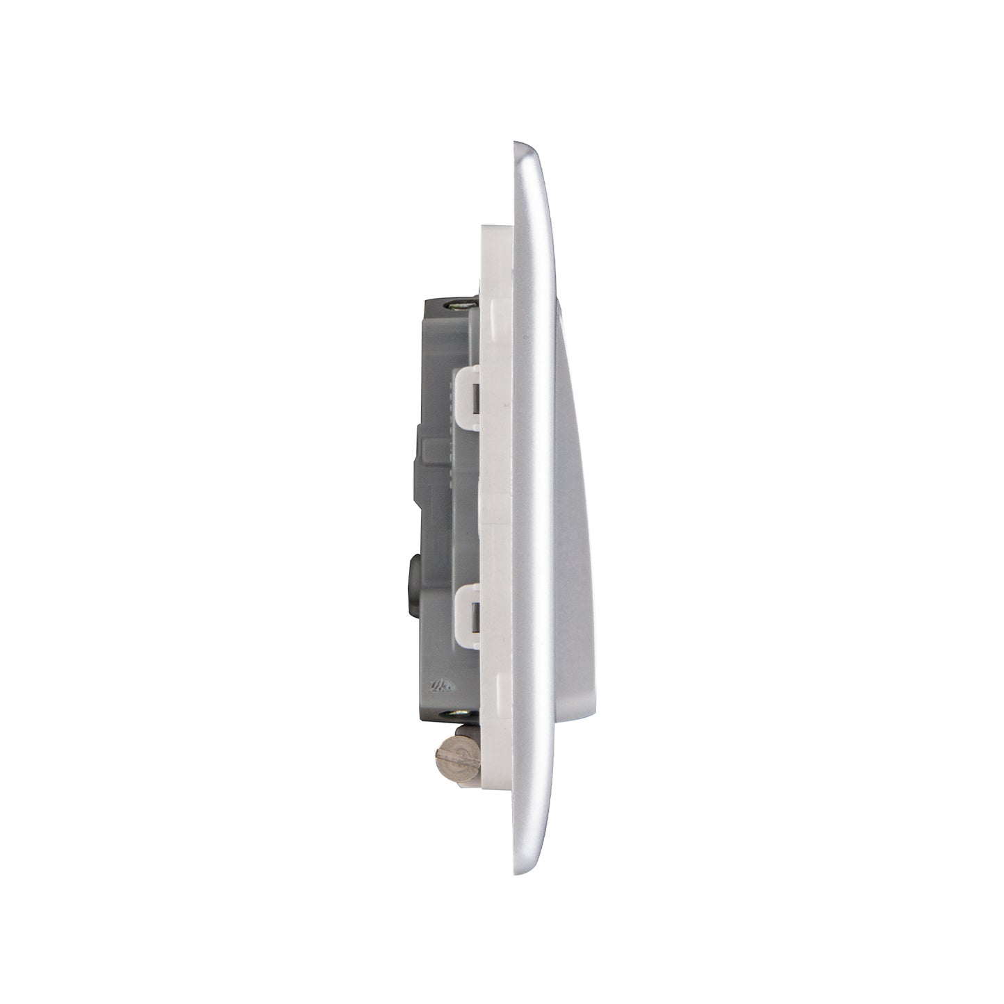 British General BG Neo Slimline 3 Mega Rocker 2-Way Switches, Silver (PCSL43W)