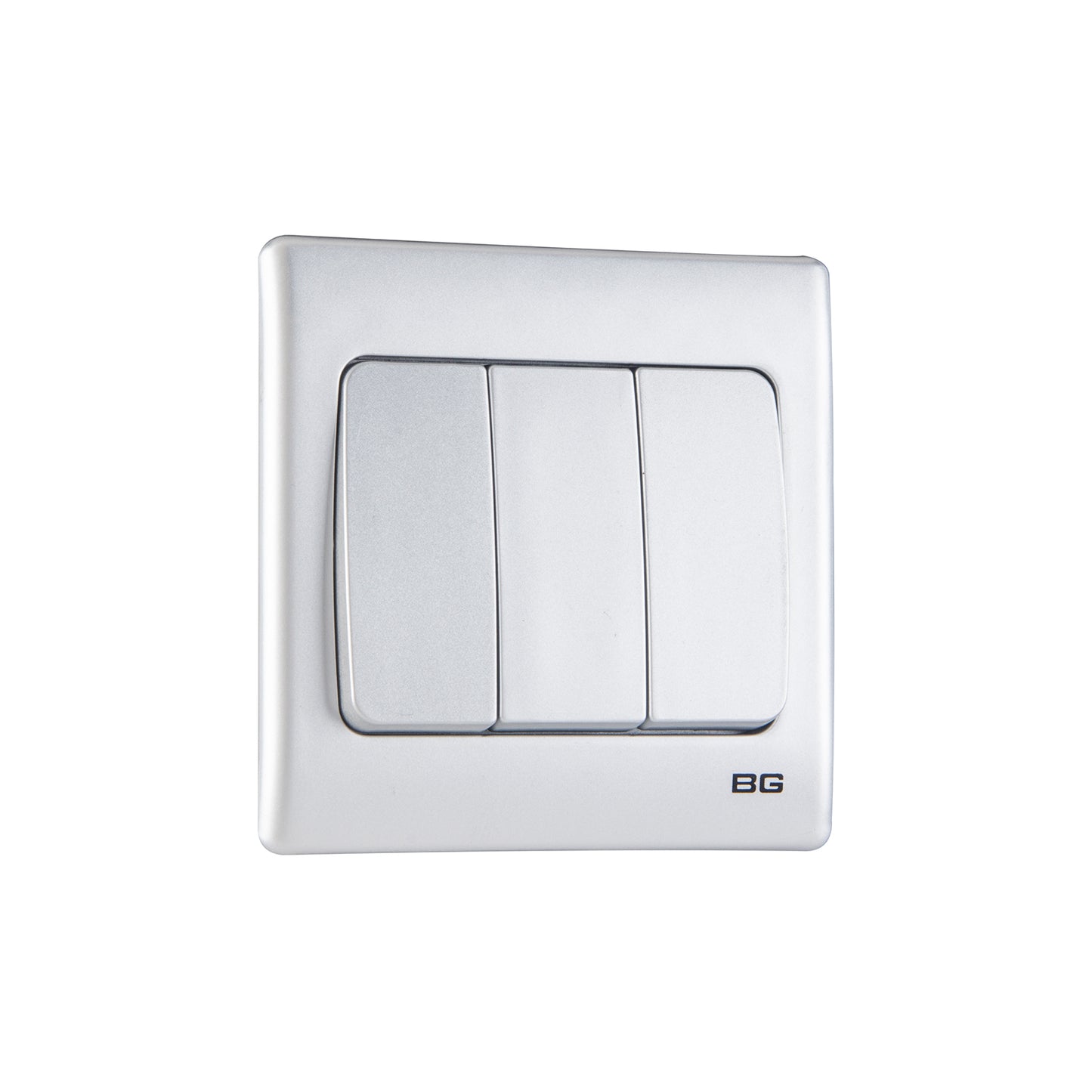 British General BG Neo Slimline 3 Mega Rocker 2-Way Switches, Silver (PCSL43W)