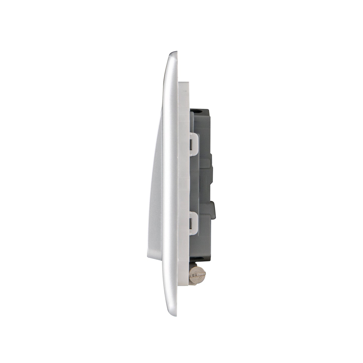 British General BG Neo Slimline 3 Mega Rocker 2-Way Switches, Silver (PCSL43W)