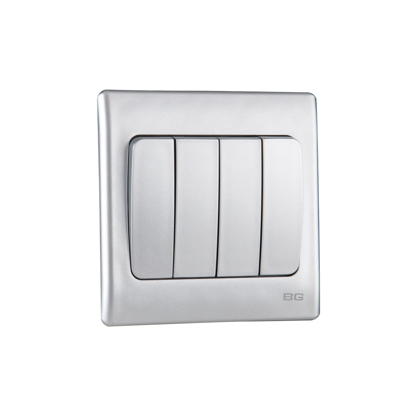 British General BG Neo Slimline 4 Mega Rocker 2-Way Switches, Silver (PCSL44W)