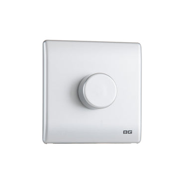 British General BG Neo Slimline Single Gang 2 Way 400W Dimmer Switch, Silver (PCSL81)