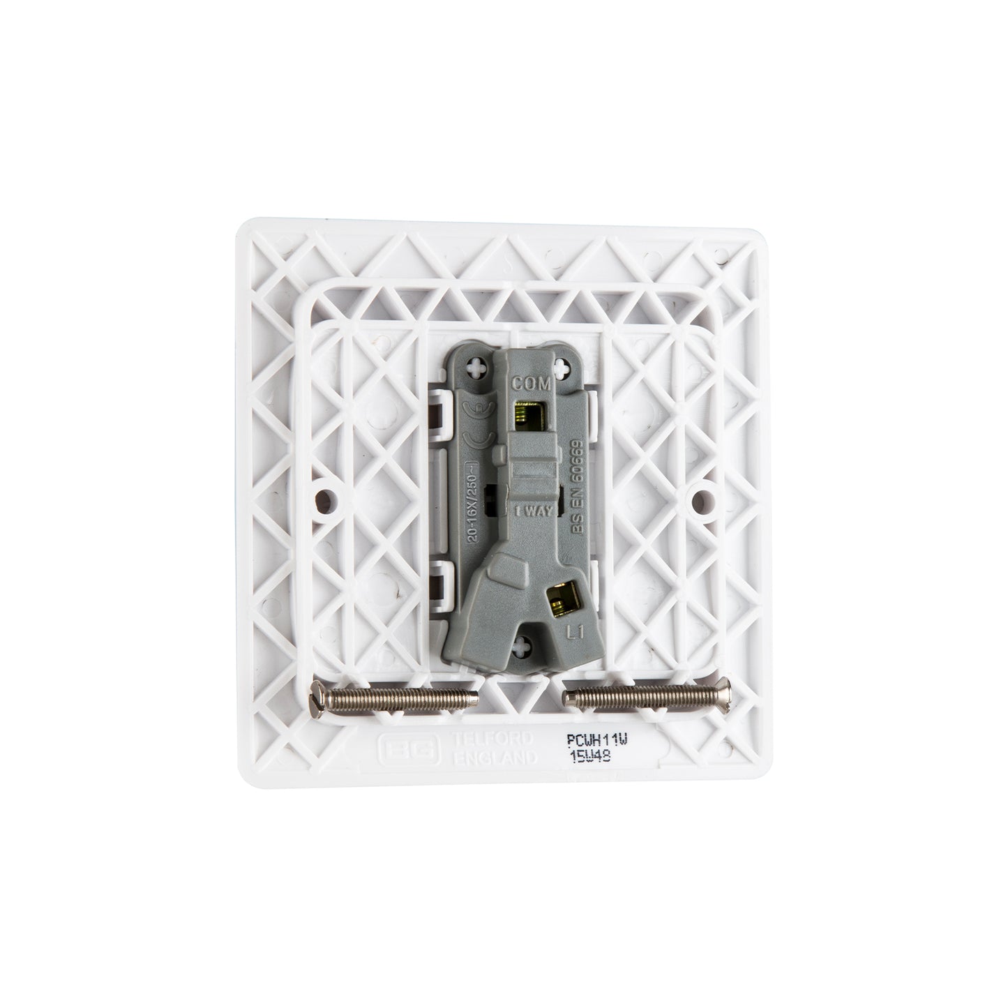 British General BG Neo Slimline 1 Mega Rocker 1-Way Switches, White (PCWH11W)