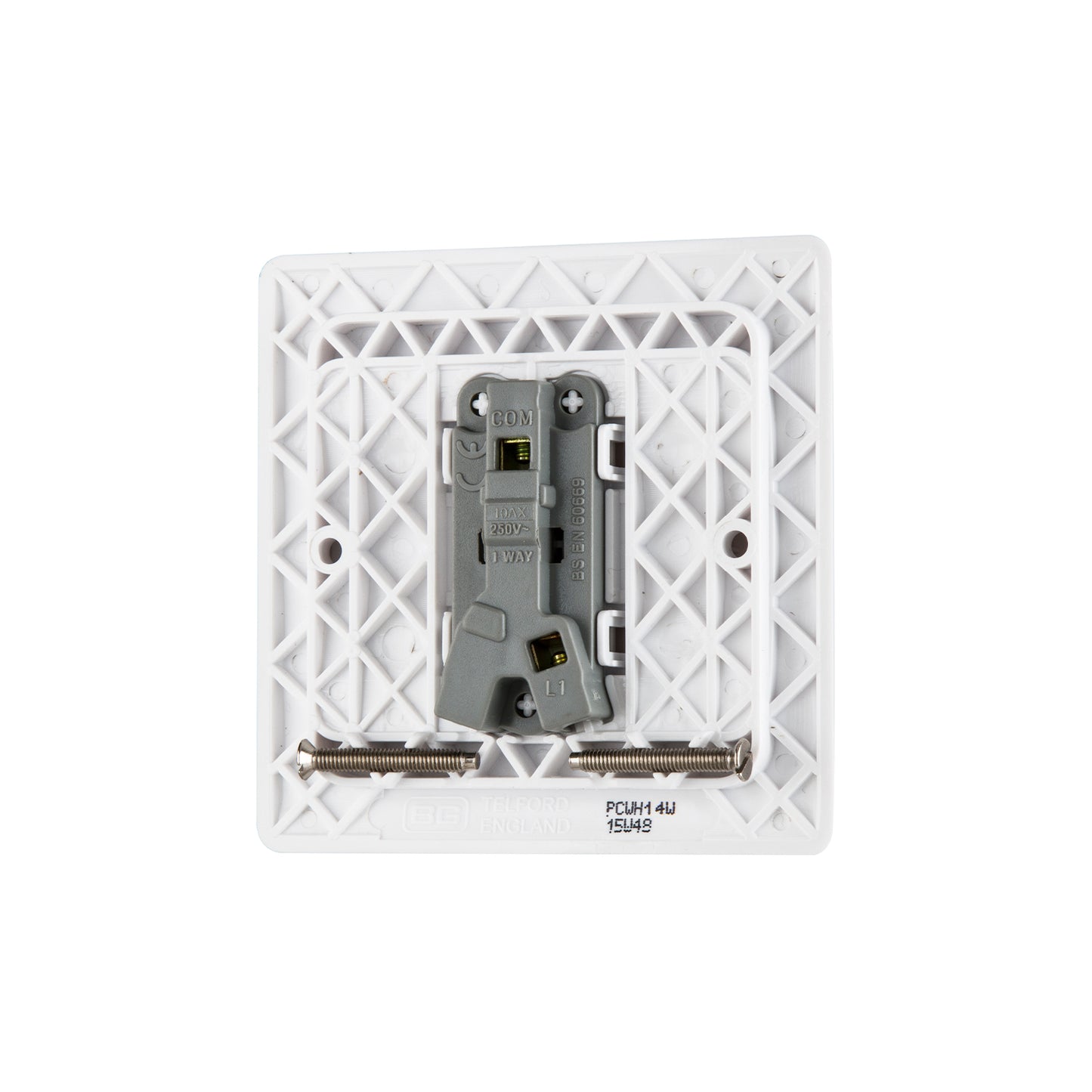 British General BG Neo Slimline Rocker Bell Push 1 Way Switch, White (PCWH14W)