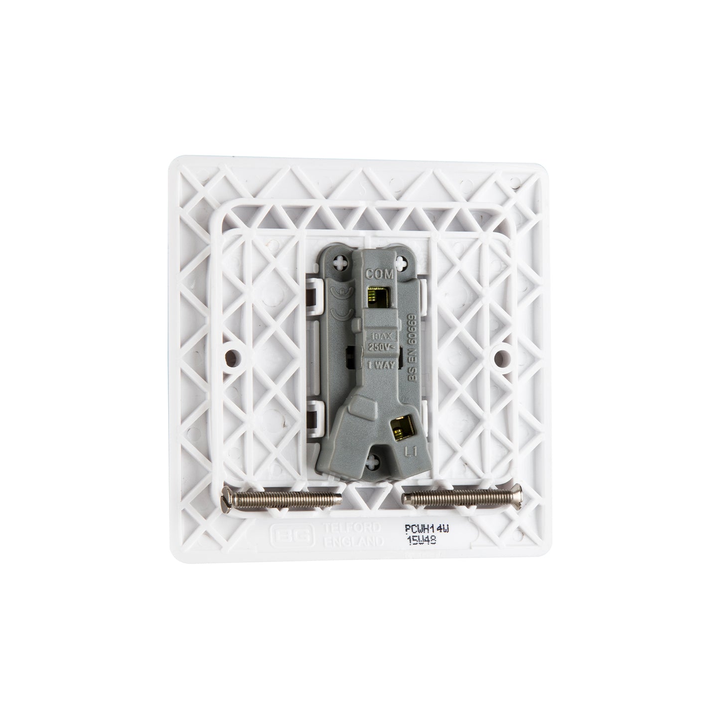 British General BG Neo Slimline Rocker Bell Push 1 Way Switch, White (PCWH14W)
