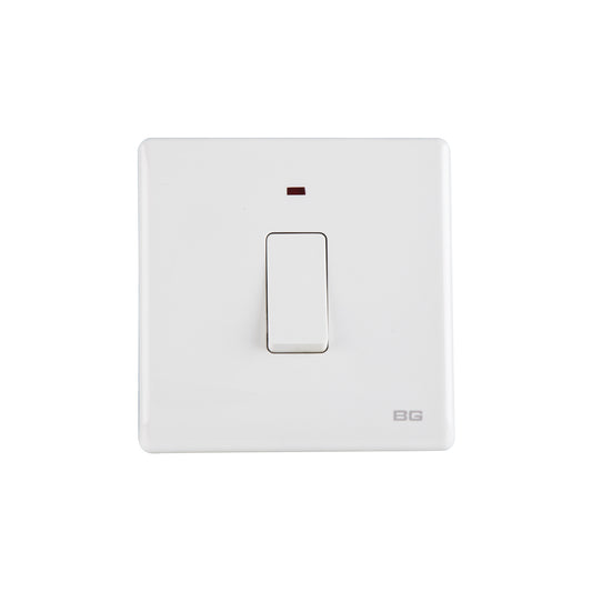 British General BG Neo Slimline 20Amp Double Pole Switch with LED (PCWH31)