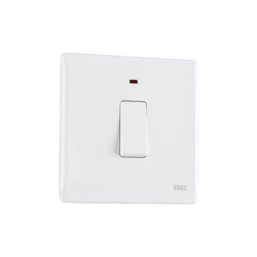 British General BG Neo Slimline 20Amp Double Pole Switch with LED (PCWH31)