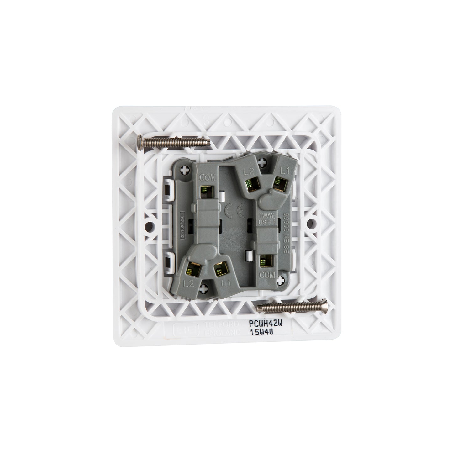 British General BG Neo Slimline 2 Mega Rocker 2-Way Switches (PCWH42W)