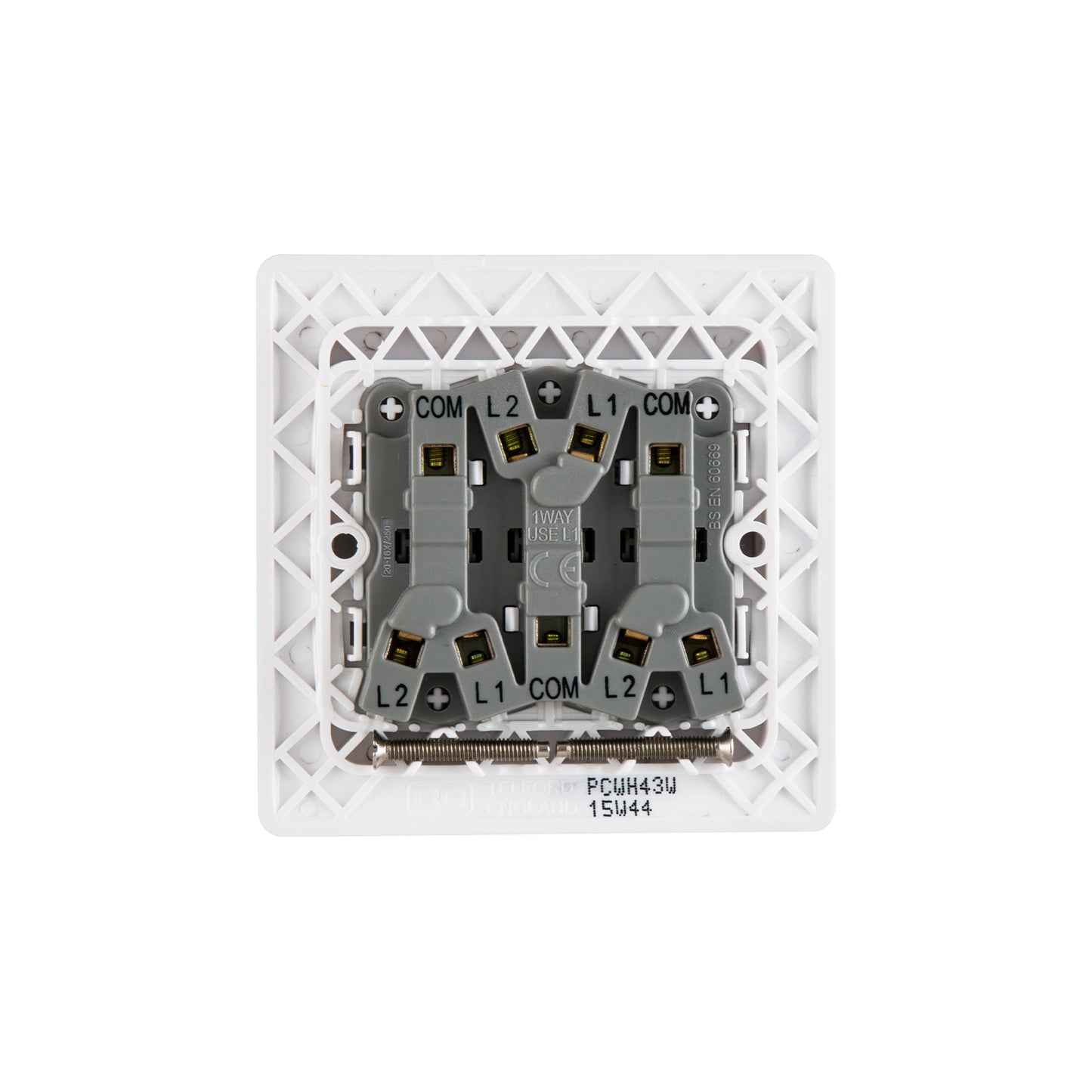 British General BG Neo Slimline 3 Gangs Mega Rocker 2-Way Switches (PCWH43W)