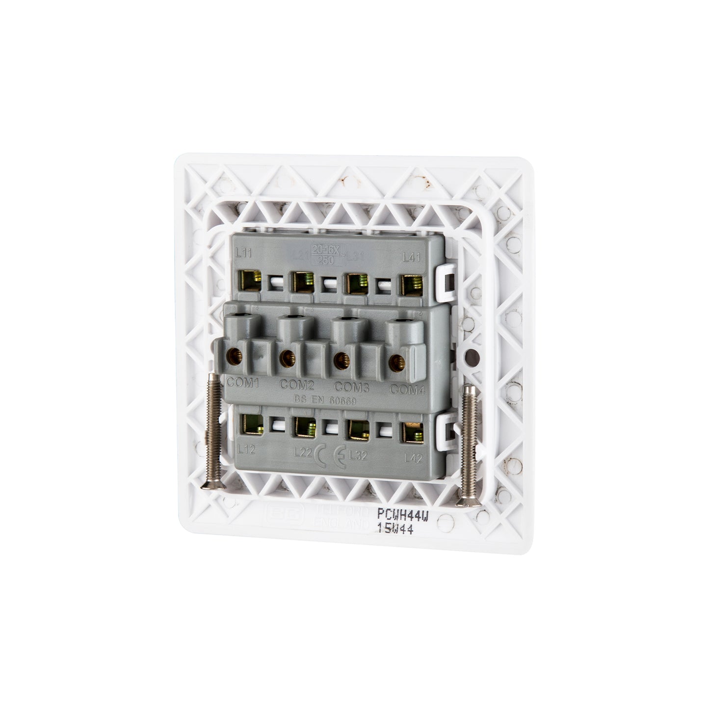 British General BG Neo Slimline 4 Gangs Mega Rocker 2-Way Switches (PCWH44W)