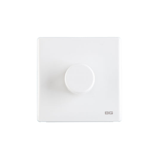 British General BG Neo Slimline Single Gang 2-Way 400W Dimmer Switch, White (PCWH81)