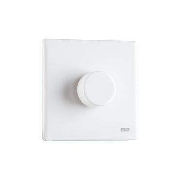 British General BG Neo Slimline Single Gang 2-Way 400W Dimmer Switch, White (PCWH81)