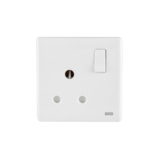 British General BG Neo Slimline 15Amp Single Pole Round Pin Switched Socket (PCWH99)