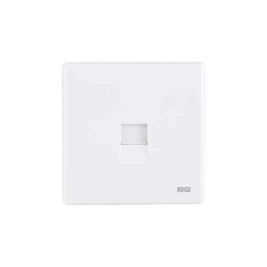 British General BG Neo Slimline Single Gang Telephone Socket RJ11, White (PCWHRJ111)