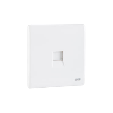 British General BG Neo Slimline Single Gang Telephone Socket RJ11, White (PCWHRJ111)