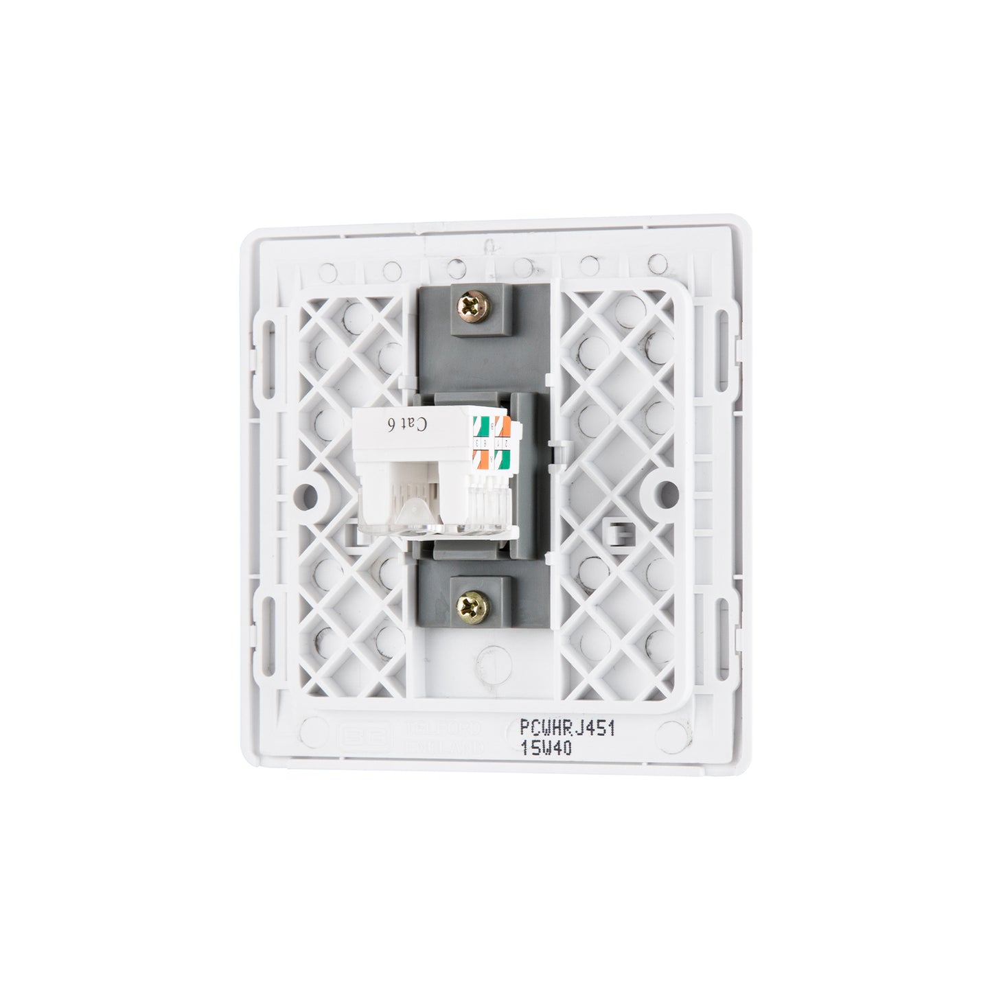 British General BG Neo Slimline Single Gang RJ45 Data Socket, White (PCWHRJ451)