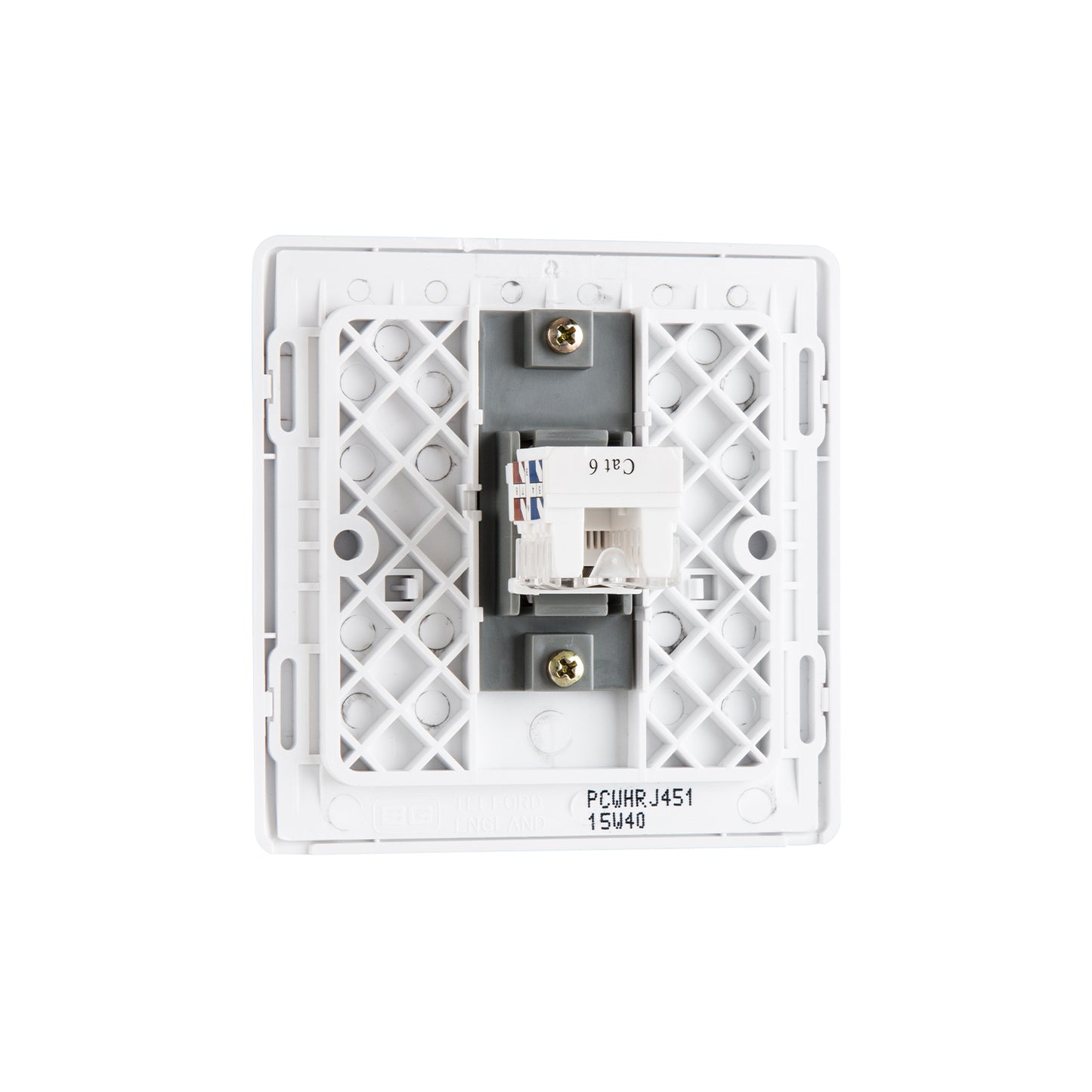 British General BG Neo Slimline Single Gang RJ45 Data Socket, White (PCWHRJ451)
